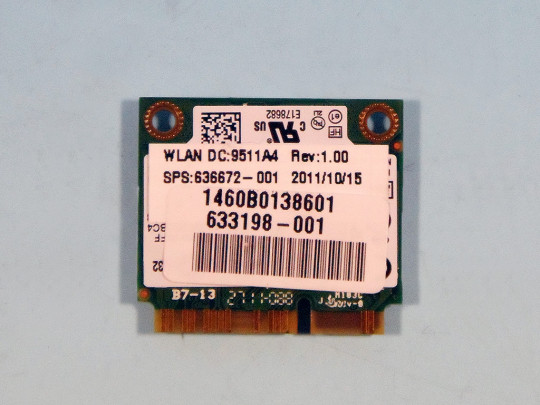 HP 636672-001 Intel Centrino Advanced-N 6230 802.11b/g/n 2x2 WiFi and Bluetooth 3.0+HS Combo Adapter